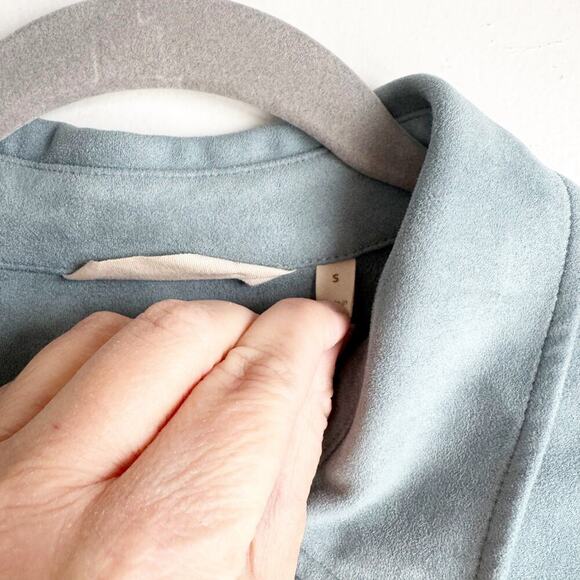 Soft Surroundings Softly Sueded Shirt Tranquil Blue Women’s S Casual Minimalist - Picture 3 of 12